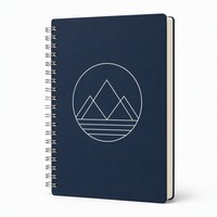 Impression de carnets spirales personnalisés en gros, carnet d'affaires bleu marine à couverture rigide
