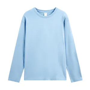 T-shirt long unisexe 100% coton 220g col en coton peigné épaules tombantes longueur modèle personnalisé écran jersey lourd pour hommes - Product Image 6