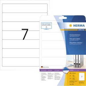 Narrow/Short Self-Adhesive White Finger Hole Label 38 X 192mm 175 Labels/Pack HERMA - Product Image 1