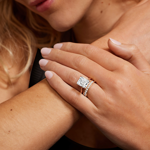 แหวนเพชรโมอีสเต็มรูปแบบสีทอง10K หนาสำหรับงานแต่งงาน-ของขวัญวันครบรอบแต่งงาน - Product Image 5