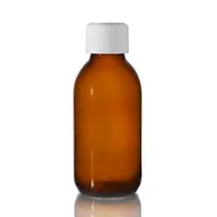 Bouteille en verre pour produits médicaux, vente en gros, bouteille de liquide vide pour sirop, avec bouchon en plastique
