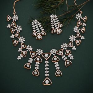 Ensemble de collier pour femme en or 18 carats de luxe élégant avec diamant naturel rond taille brillant, collection de bijoux certifiée par un tiers - Product Image 4