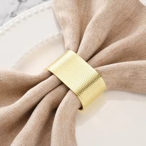 Premium Gold Finish Napkin Ring Holder for Events <b>Table</b> Decor Weddings Parties Hotels Elegant Serviette Accessory - Product Image 1