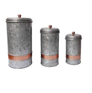 Elegante contenedor de almacenamiento de metal galvanizado con diseño de estilo de bolsa Organizador duradero para cocina casera y usos al aire libre de la India - Product Image 3