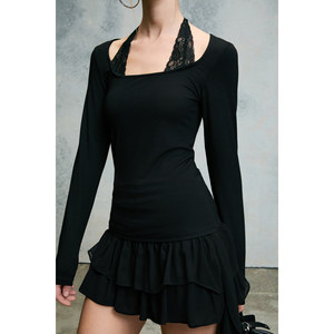 GRIMELANGE FRIGLINTO Women's Soft and <b>Stretch</b> <b>Fabric</b> Strappy <b>Lace</b> Detail Slim Fit Blouse - Product Image 2