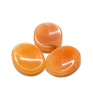 Pierre précieuse de guérison semi-précieuse d'aventurine rouge de pouce de cristal poli de Style de Feng Shui et de fée pour la pierre de cristal d'inquiétude de paume - Product Image 1