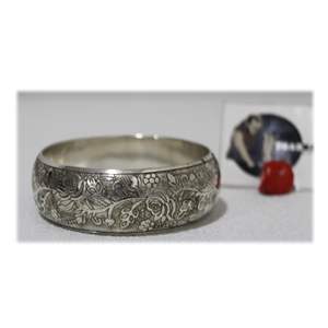 <b>Silver</b> Color Brass <b>Bangle</b> for Women New Fashion Floral Design Traditional <b>Bracelets</b> & <b>Bangles</b> - Product Image 1