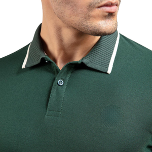 Camisa Polo Verde para Hombre con Cuello y Puños Acanalados, Cómoda, Informal, de Algodón, Elegante, de Manga Corta, a la Moda - Product Image 2