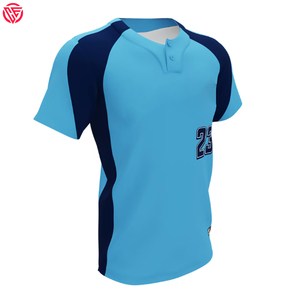 Maillot de baseball 100% polyester à séchage rapide à deux boutons, léger, fermeture à bouton d'entraînement, maillot de baseball à motif uni - Product Image 4