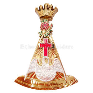 Masonic Regalia Rose Croix 31ST องศา collarette นกอินทรีอัญมณีของวัสดุทองเหลืองแหวนสีดำและสีทอง - Product Image 6