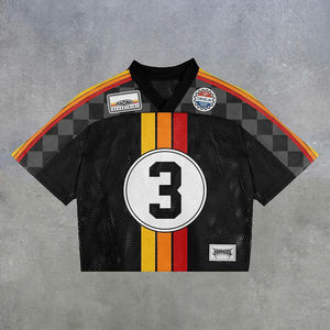 T-shirt de sport personnalisé OEM pour hommes, à séchage rapide, col en V, maille, surdimensionné, impression sur écran, design de basket-ball, longueur courte - Product Image 1