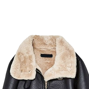 Chaqueta de cuero de gama alta para mujer con silueta de Moto clásica de piel de oveja genuina con cuello levantado y ajuste ajustado a medida - Product Image 2