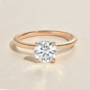 Anillo de Compromiso de Plata 925 con Moissanita de Corte Redondo Elegante, Alternativa Duradera al Diamante - Product Image 3