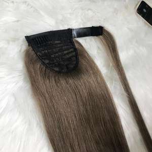High Quality 100% Unprocessed Human <b>Hair</b> <b>Extensions</b> Double Drawn <b>Pony</b> Tail <b>Hair</b> Raw Vietnamese Human <b>Hair</b> Bundle - Product Image 4