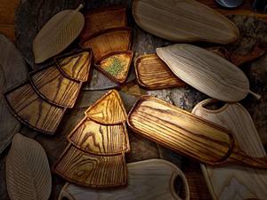 ใบไม้รูปร่างจานถาดกระดานโรงแรมบ้านไม้กระถินเทศหัตถกรรมใบไม้แผ่นรูป - Product Image 4