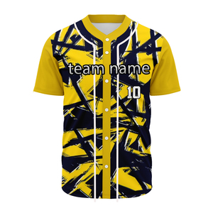 Maillot de baseball jaune de qualité supérieure, logo personnalisé, étiquette, maillot pour hommes, vêtements, fabricants de maillots, maillot personnalisé - Product Image 5
