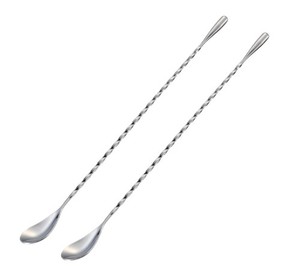 Teardrop Shaped Long Bar Spoon Stirrer <b>Set</b> Durable Metal Long Handle <b>Cocktail</b> <b>Mixing</b> Spoon Bar Kitchen Accessories Bar Spoons - Product Image 2