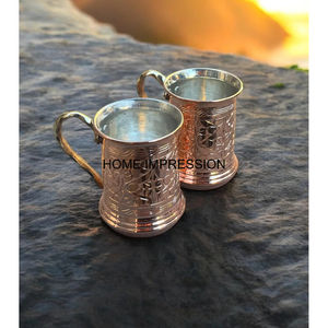 Tasse en cuivre faite à la main avec poignée en laiton tasse de Julep de menthe décorative de table pour la décoration de table à la maison fournitures de tasse en cuivre personnalisées - Product Image 6