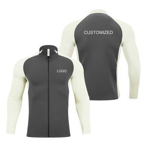 2024 Otoño Invierno personalizado hombres gimnasio ropa deportiva chaqueta de secado rápido empalme cremallera cortavientos Material impermeable estampado - Product Image 1