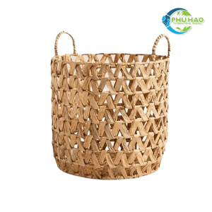 CESTA DE JACINTO DE AGUA Hecha a mano vietnamita Solución de almacenamiento de lavandería duradera y ecológica, ideal para la organización general del hogar - Product Image 4