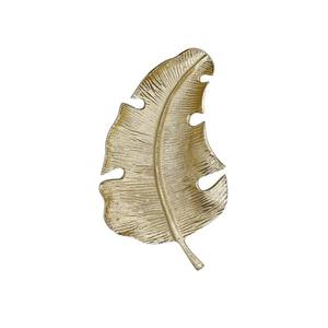 ถาดเสิร์ฟใบปาล์มสีทองทำจากอะลูมิเนียมถาดอาหารแบบนำกลับมาใช้ใหม่ได้กลางโต๊ะสำหรับตกแต่งงานแต่งงานของตกแต่งบ้าน - Product Image 1