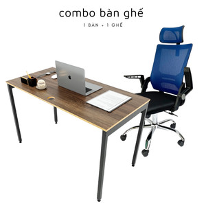 SLEAN Contemporary Office <b>Desk</b> and Chair Set Blue Mesh CB68167 Ergonomic Wooden Furniture Convertible and <b>Foldable</b> Design - Product Image 1