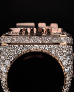Anillo de Hip Hop para Hombre, Personalizado con Letra, en Plata de Ley 925, con Diamantes Moissanite VVS Cuadrados - Product Image 4