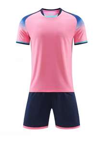 Conjunto de Camiseta y Pantalones Cortos de Fútbol Personalizables con Color Personalizado - Uniforme de Fútbol Unisex para Jóvenes/Adultos - Antibacteriano y Transpirable para Deportes de Equipo - Product Image 5