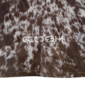 Minifalda de Invierno para Mujer Hecha a Mano con Pelo de Vaca Marrón y Blanco sobre Cuero, con Cintura Natural, Fabricante de Pakistán - Product Image 6