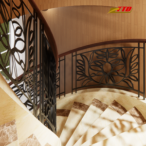 Systèmes de garde-corps d'escalier en fer modernes sur mesure, pièces d'escalier avancées, métal élégant pour villas, maisons de ville, solutions de projet complètes - Product Image 1