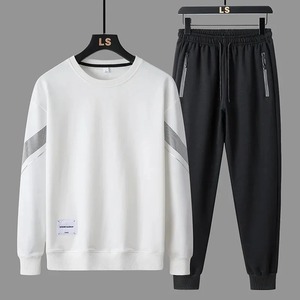 Ensemble 2 pièces personnalisé au design décontracté Nouveaux survêtements imprimés respirants Vente en gros 100% coton Survêtements col en O - Product Image 3