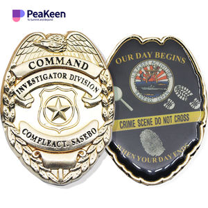 金属エリートガードセキュリティバッジ革ピン財布ホルダー付き工場カスタム - Product Image 2