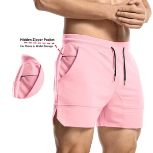 Shorts de sport décontractés pour hommes, couleur unie, séchage rapide, respirants, taille haute, avec cordon de serrage, pour l'été - Product Image 5