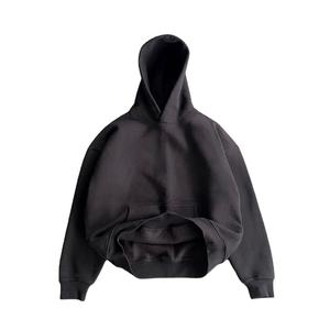 Wholesale Pullover Hoodie Black <b>Grey</b> Blank Plain Sweats 100% Cotton Fleece Crewneck <b>Sweatshirts</b> Heavyweight 500gsm Zip up Hoodie - Product Image 4