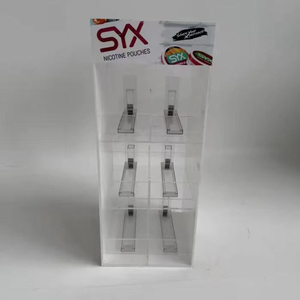 SYX Nicotine Pouches Display Rack 3-Tier Vertical Plastic <b>Stand</b> Freestanding Pre-Assembled Modern Style - Product Image 1