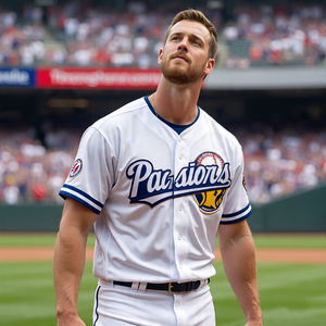 เสื้อเจอร์ซีย์ใส่เล่นเบสบอลกระดุมเต็มหน้าเสื้อยืดลำลองสำหรับผู้ชายเสื้อเบสบอลลายทางที่กำหนดเอง - Product Image 3