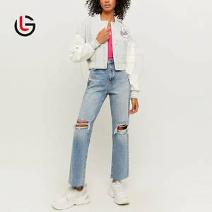 Chaqueta recortada con letras cortavientos para mujer más vendida estilo de punto relleno de algodón con forro de lana - Product Image 3