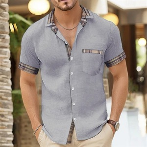 Vente en gros de chemises décontractées personnalisées haute qualité, respirantes, chemises élégantes pour hommes, chemises à demi-manches au design tendance - Product Image 4