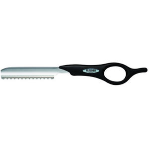 Cuchilla de Acero Inoxidable con Estilo de Pluma Negra y Acabado en Cuero - Product Image 1