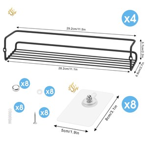 4 Tier gia vị lưu trữ Organizer <span class=keywords><strong>Rack</strong></span> và <span class=keywords><strong>shef</strong></span> màu đen sơn tĩnh điện trang trí Countertop nhà bếp gia vị Kệ từ Ấn Độ - Product Image 4