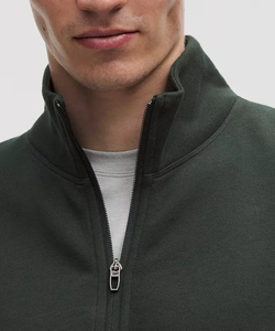 Sweat-shirt pour homme à col rond et fermeture éclair quart, coupe moderne, élégant, pour l'hiver, essentiel, léger et respirant - Product Image 4