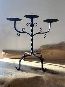 Bougeoir de sol en fer forgé Noir Trois bougeoirs en fer forgé Lite Bougeoirs en fer forgé noir - Product Image 5