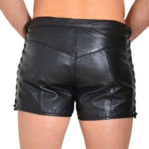 Leather Chaps with Braces <b>Black</b> Faux Leather Fetish Clubwear Pants - Product Image 4