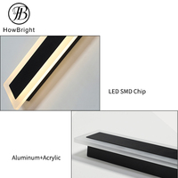 Vente en gros de lampes murales linéaires extérieures 18W, IP65 étanche, 3000K, pour jardin, villa, longues lampes LED d'extérieur, diffuseur en verre trempé