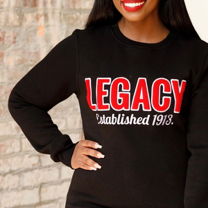 Sudadera Delta Legacy Chenille de cuello redondo Premium Fleece Sorority Apparel Greek DST Established 1913 Pride Top - Product Image 4