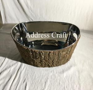 Cubo de hielo de gran tamaño de acero inoxidable hecho a mano con corteza SS Bowl Ice Tub para Hotel Restaurante Cocina Barware Precio al por mayor - Product Image 2