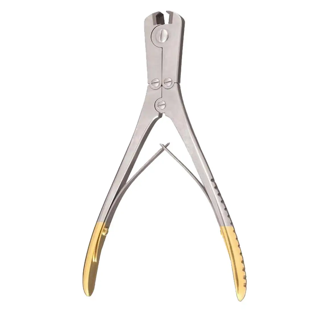 Stainless Steel Half Gold Surgical Pin And Wire Cutter Tungsten Carbide Front And Side Flush Wire Cutter 18cm