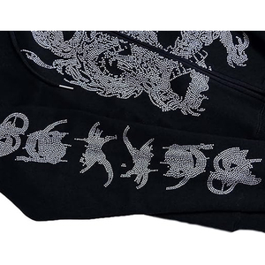 Sweat à capuche zippé intégral en polaire pour homme, design personnalisé avec strass, respirant et séchage rapide, haute qualité - Product Image 4