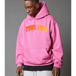 Mode d'hiver 2025 OEM, décontractée, sans cordon, unie, teinte unie, lourde, brodée, logo personnalisé, 100% coton premium, surdimensionnée, respirante - Product Image 4