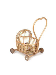 Poussette bébé en rotin | Porte-bébé en bambou landau poussettes bébé en rotin pour enfants tout-petits jouets durables - Product Image 5